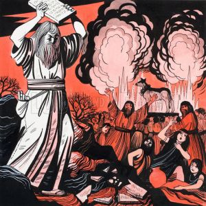 Moses breaking the tablets